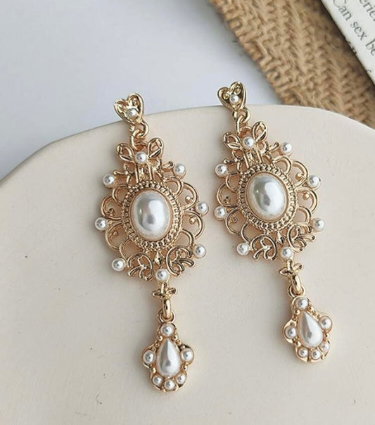 Bohemian Vintage Baroque Pearls Earrings